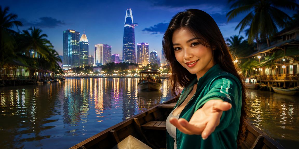 Khung cảnh giải trí và cá cược thể thao về đêm tại một thành phố lớn Việt Nam